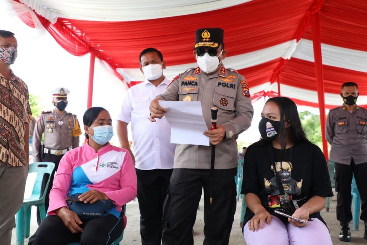 Kapolda Sumut harapkan Polres Sergai  percepat vaksinasi tahap II