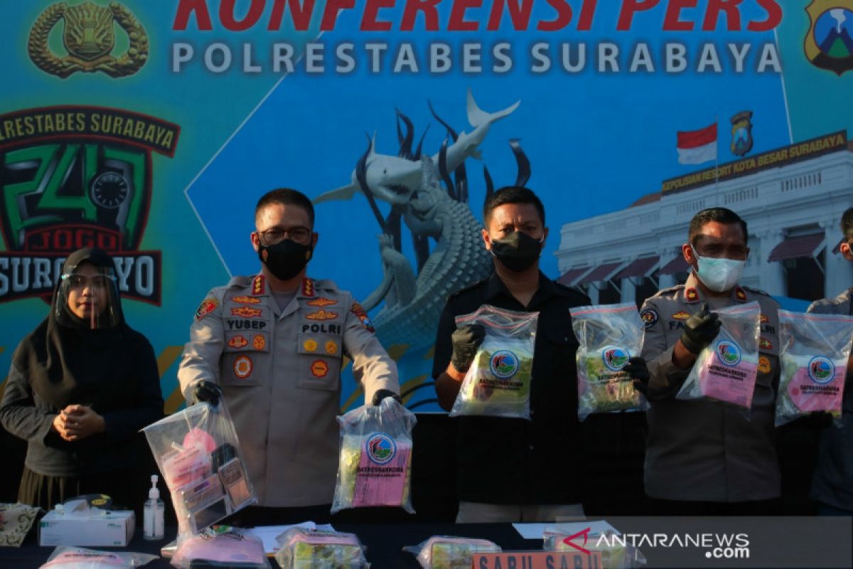 Polrestabes Surabaya gagalkan peredaran 13 kg sabu-sabu, tiga tersangka dibekuk