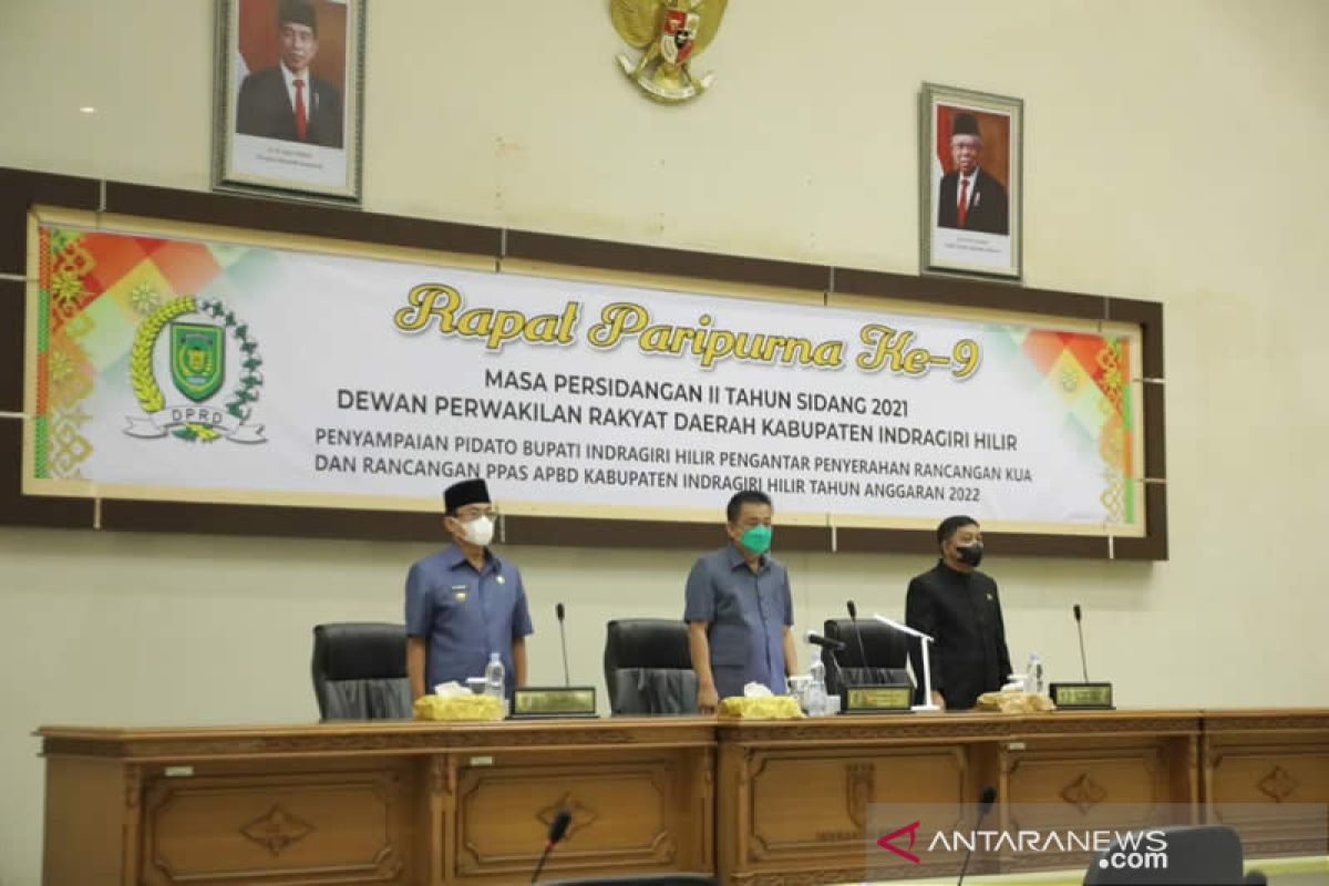 Rapat Paripurna DPRD Inhil penyerahan KUA dan PPAS tahun anggaran 2022