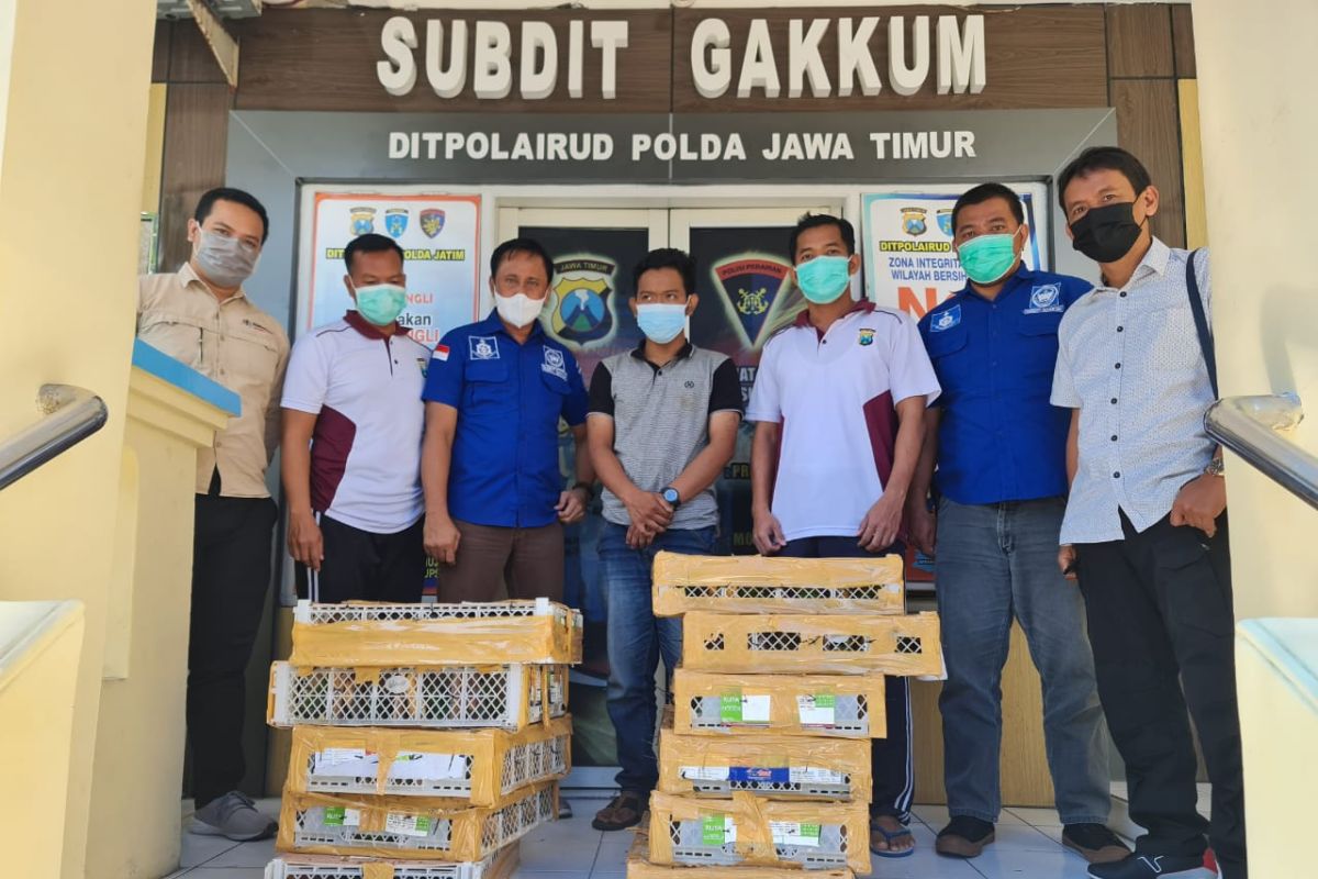 Polairud Polda Jatim gagalkan pengiriman satwa dilindungi dari Balikpapan