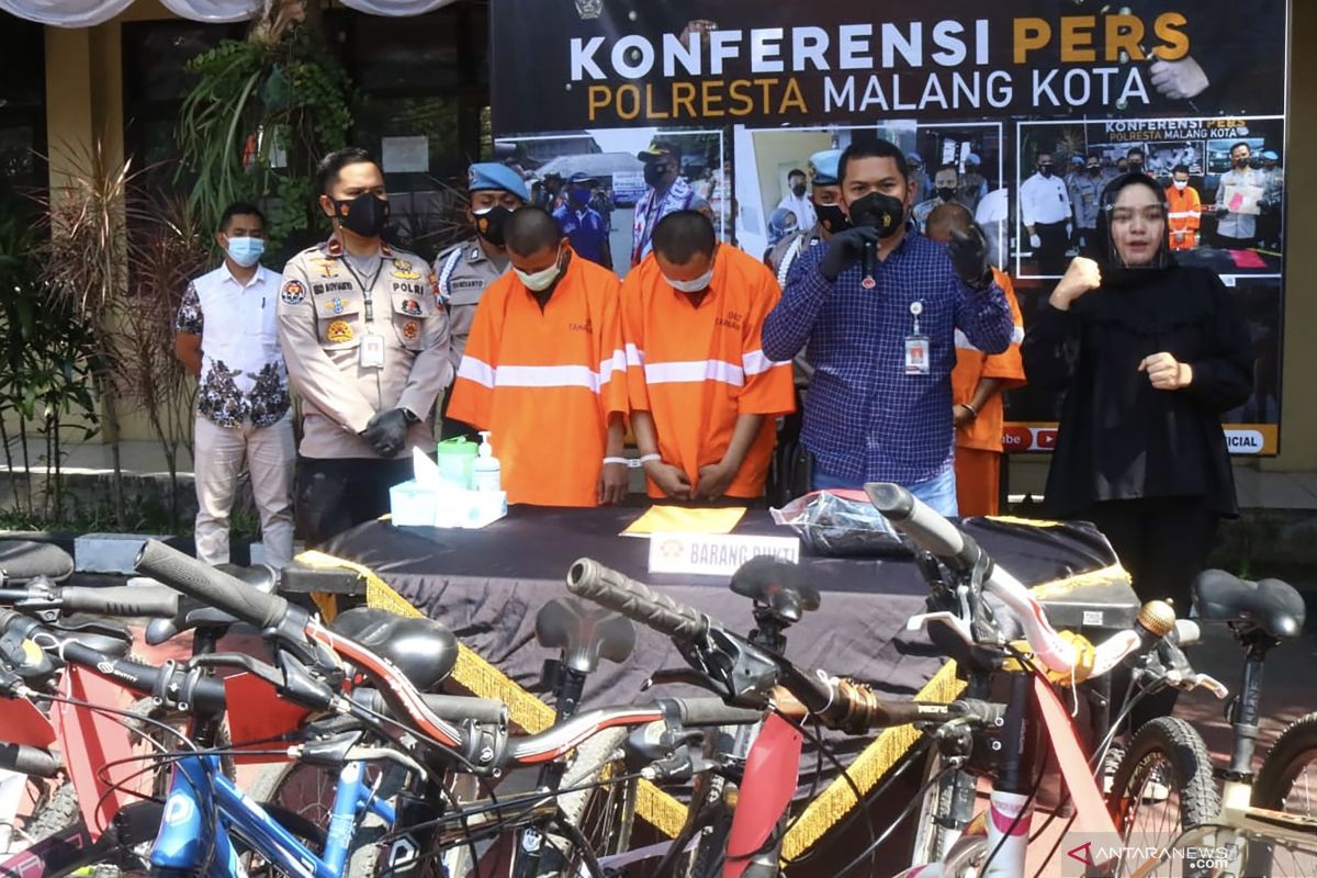 Polisi ringkus dua residivis spesialis pencurian sepeda di Kota Malang