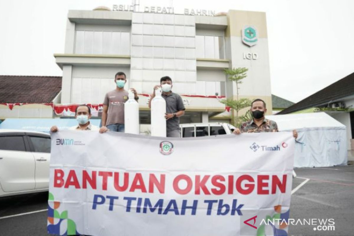 PT Timah serahkan 6 ton oksigen ke 8 rumah sakit di Pulau Bangka
