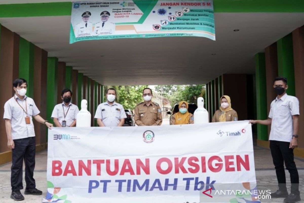 Bupati Bangka Tengah apresiasi PT Timah bantu RSUD 100 tabung oksigen