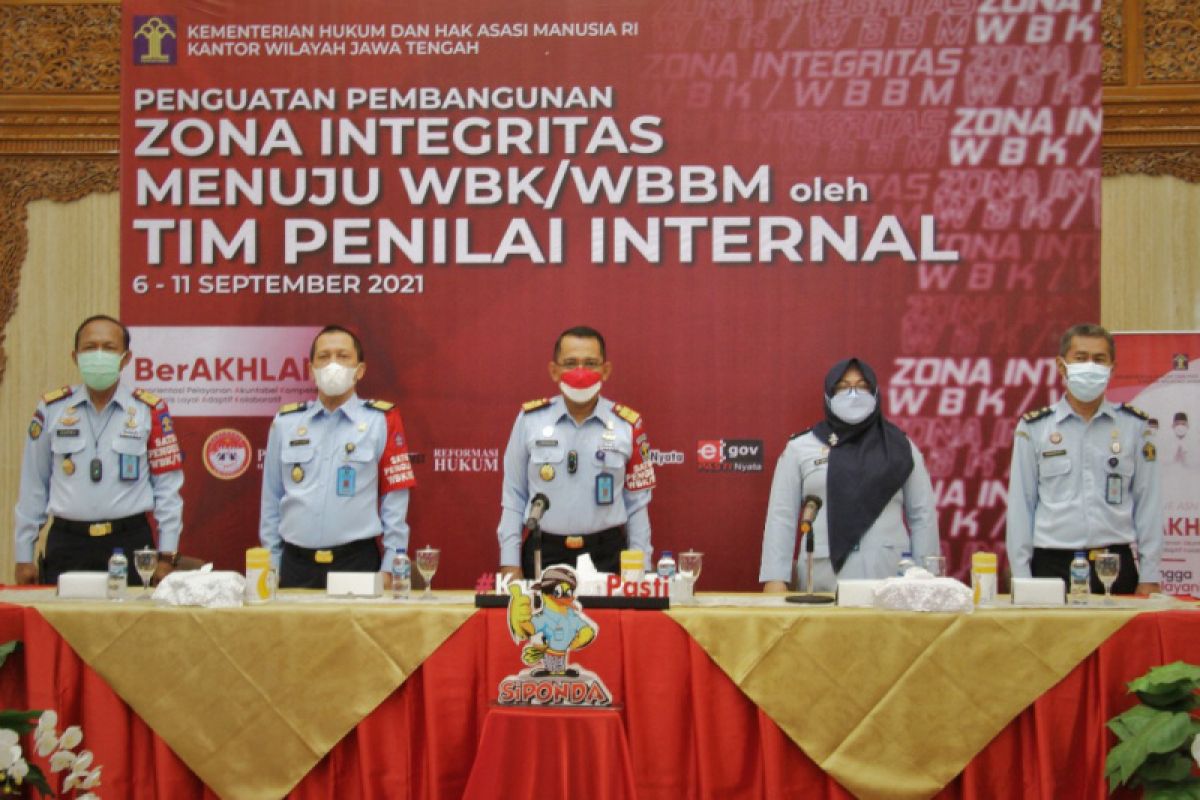 Jelang evaluasi TPN, Kemenkumham Jateng terima penguatan WBK/WBBM dari tim penilai internal
