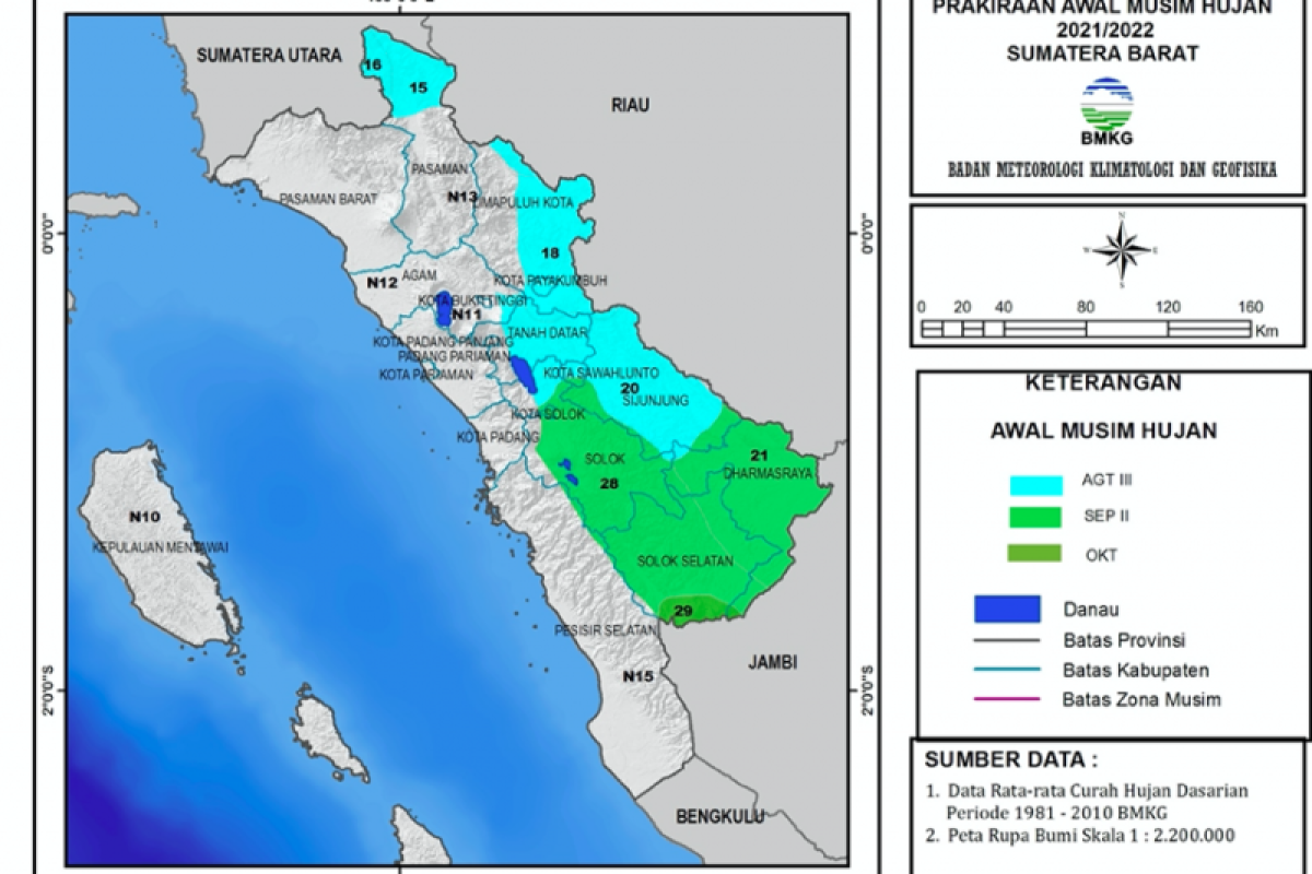 BMKG perkirakan musim hujan 2021 lebih awal terjadi di Sumbar