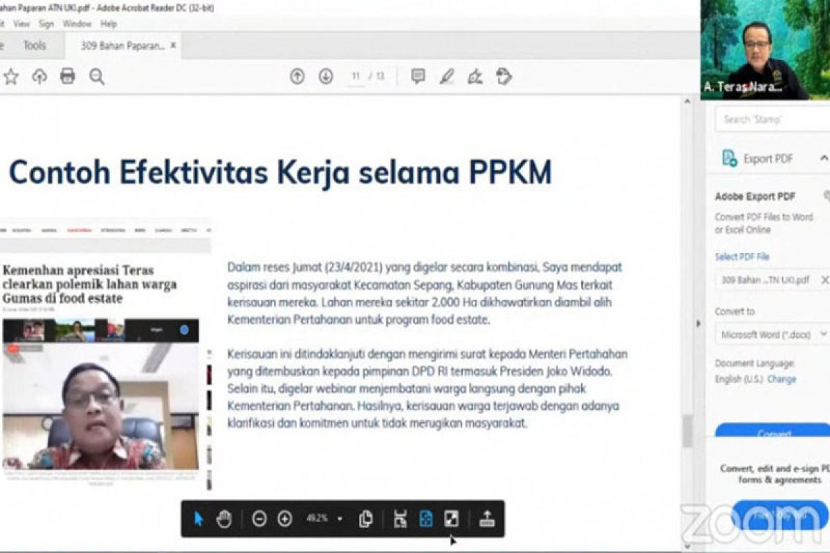 Teras Narang: Internet jadikan reses DPD di masa PPKM semakin efektif