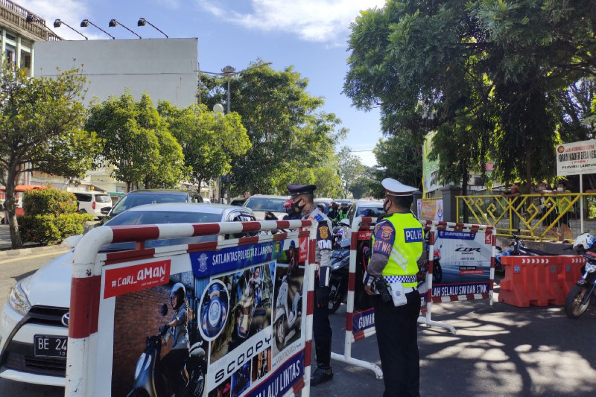 Penyekatan jalan dalam kota di Bandarlampung dibuka kembali