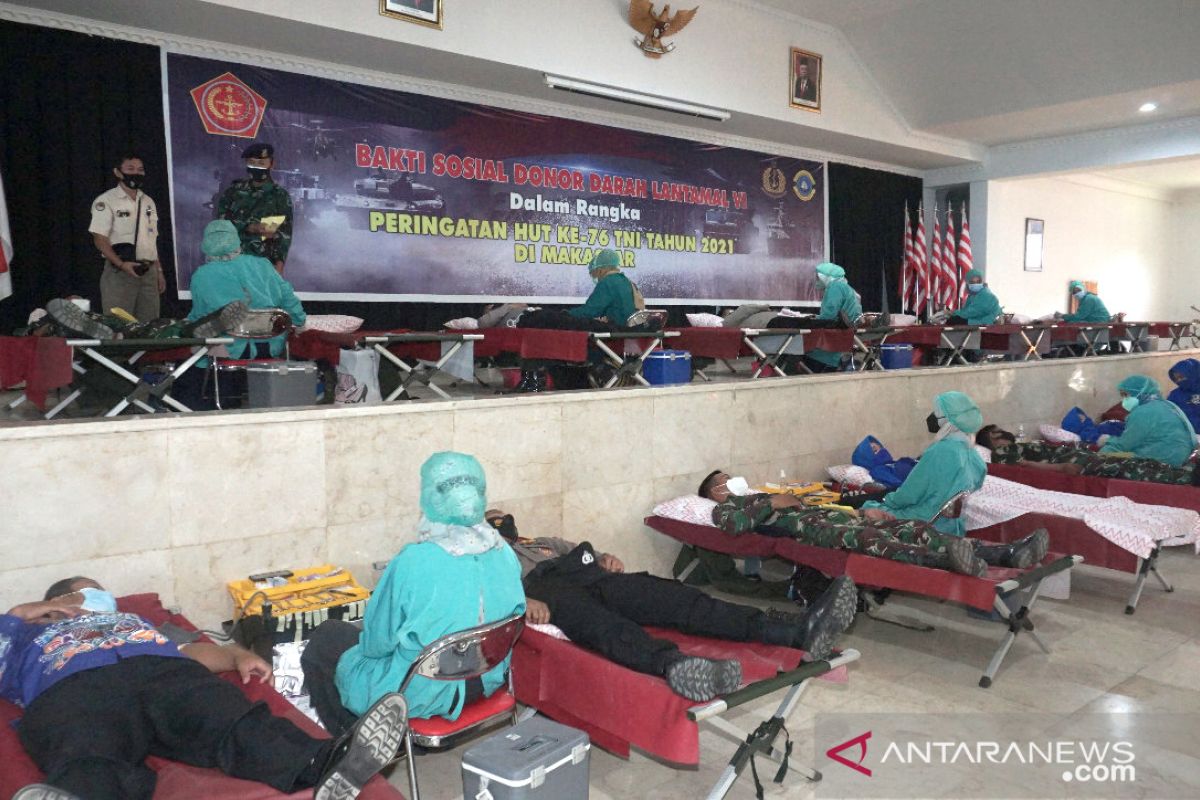 Lantamal VI Makassar targetkan 500 kantong darah untuk UTD Dinkes Sulsel