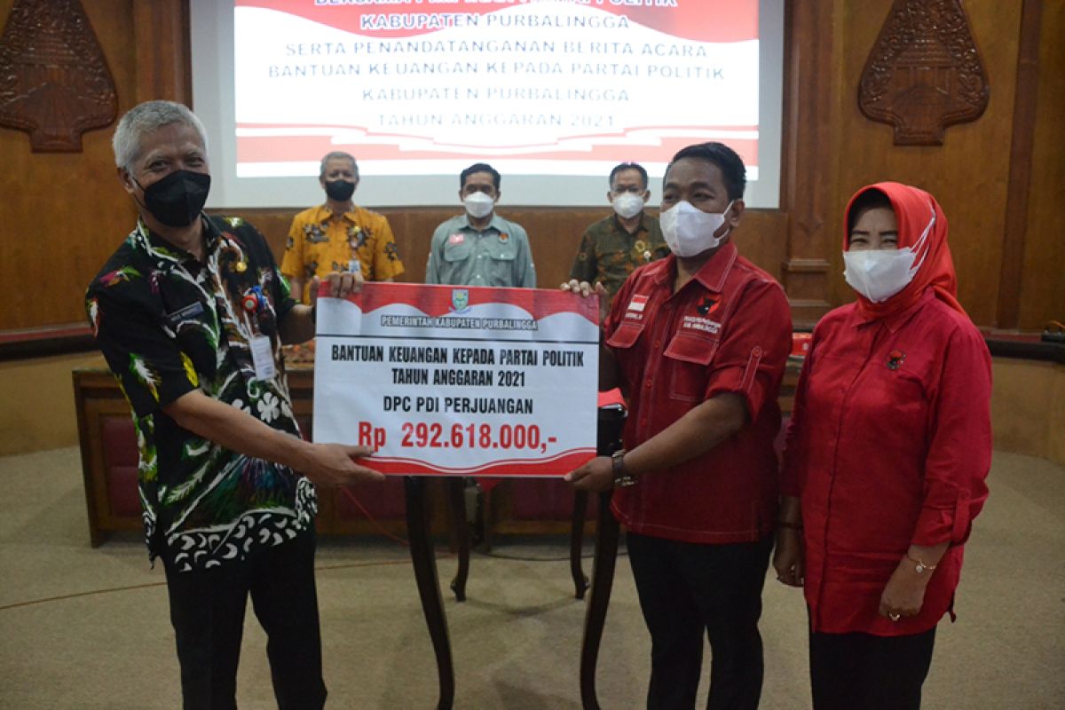 Sembilan parpol di Purbalingga terima bantuan keuangan