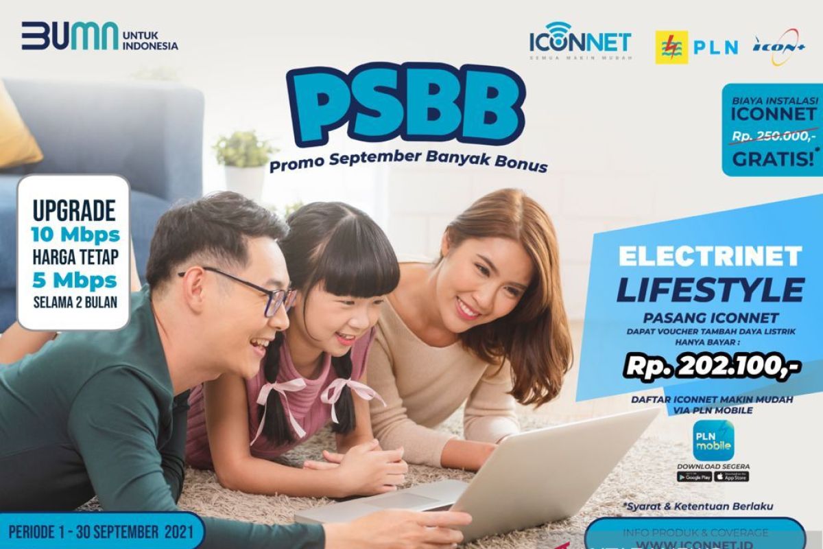 Pasang ICONNET, nikmati promo biaya tambah daya hanya Rp202.100