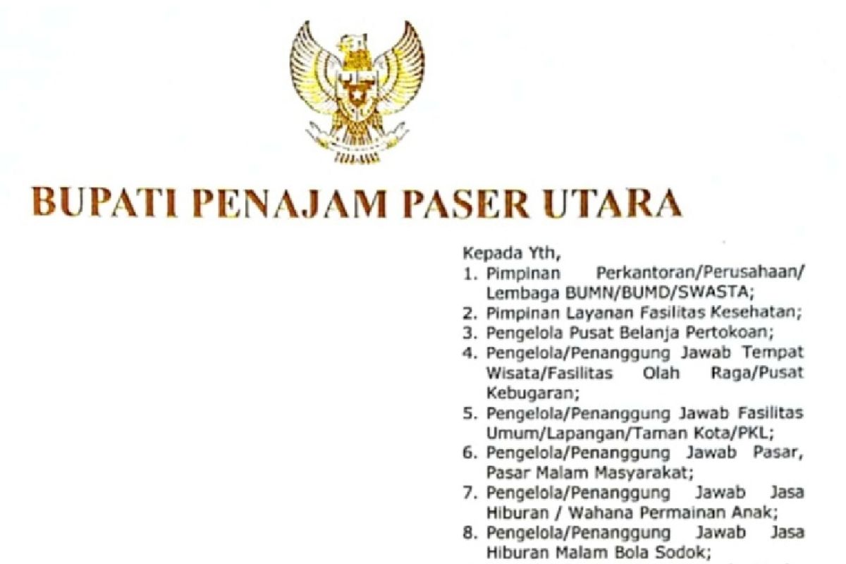 Pemkab PPU perpanjang PPKM Level 3 hingga 20 September