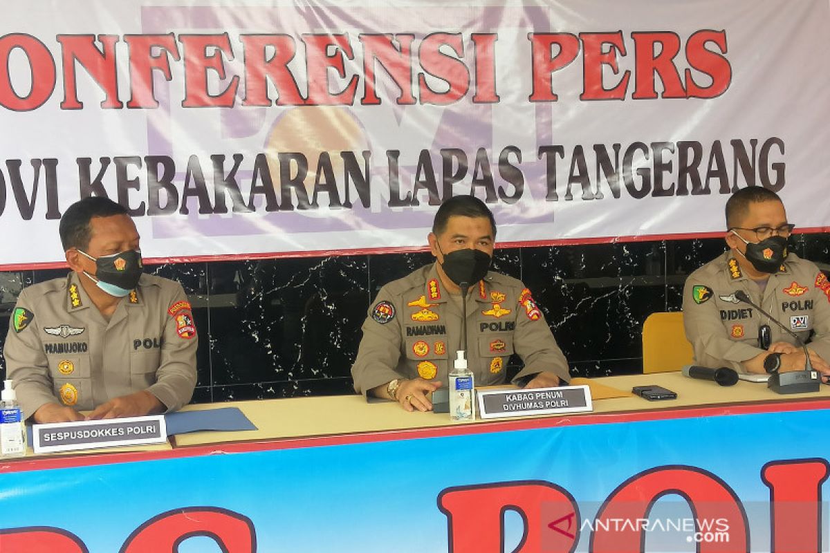 Polri sebut  dugaan adanya kelalaian dalam kasus kebakaran Lapas Tangerang