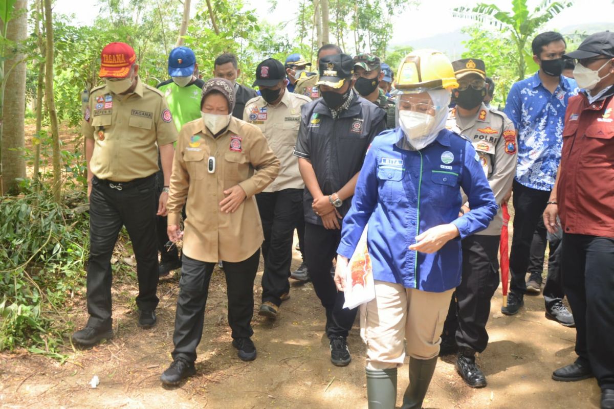 Mensos Risma ikuti simulasi bencana tsunami di Pantai Pacitan