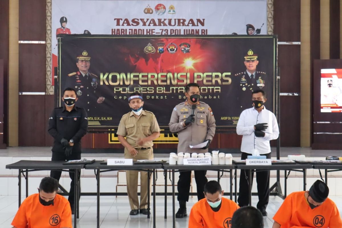 Polres Blitar Kota tangkap 11 orang tersangka kasus narkoba