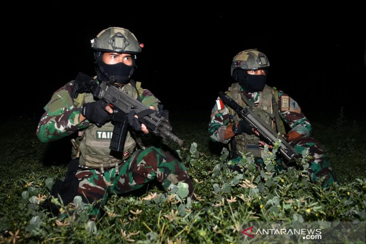 Prajurit Taifib Marinir 2 laksanakan terjun malam