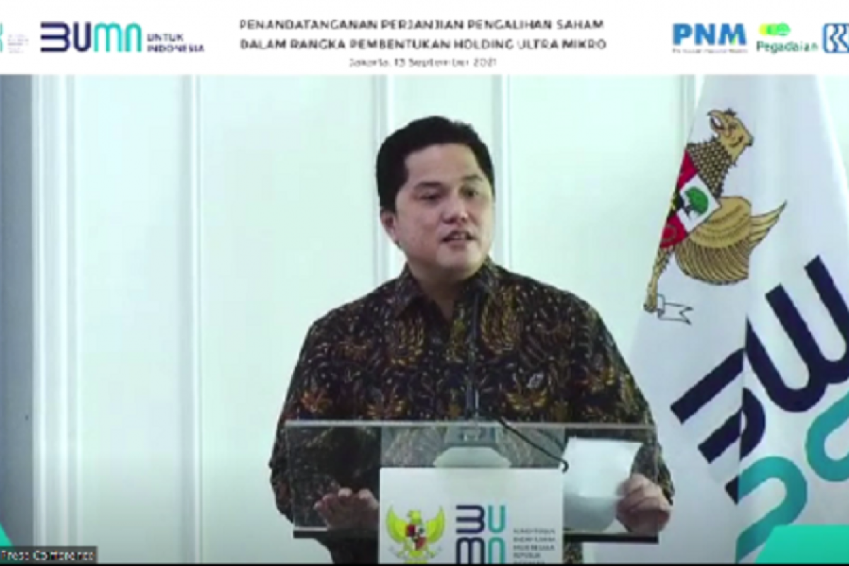 Erick Thohir harapkan Holding Ultra Mikro wujudkan bunga murah November