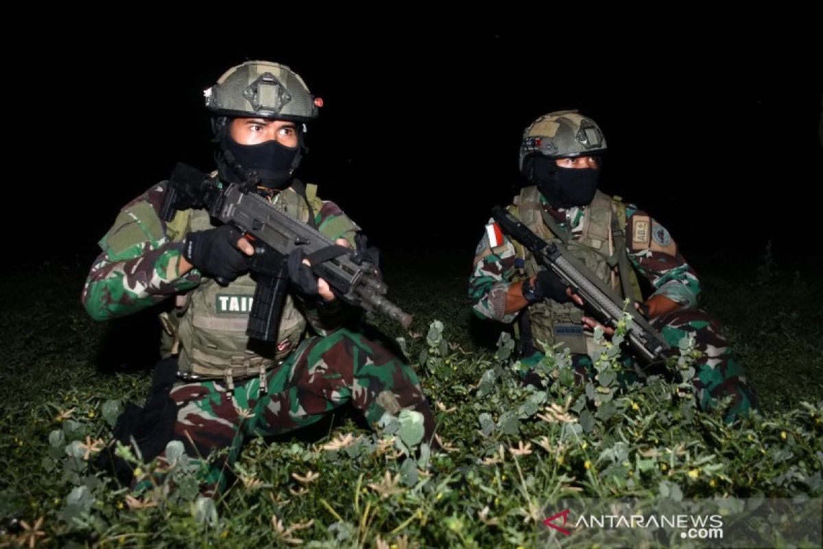 Prajurit Taifib Marinir 2 laksanakan latihan terjun malam