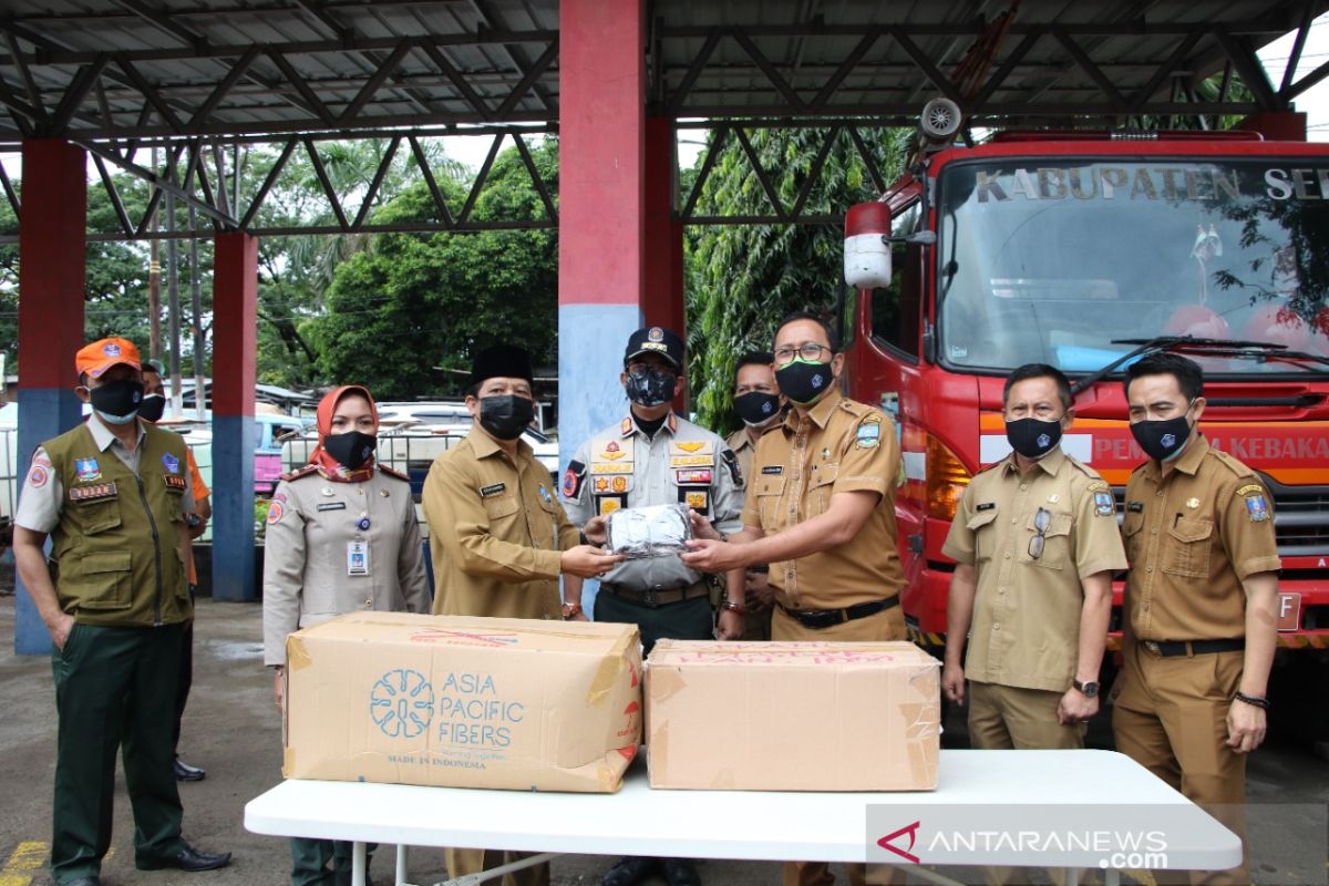 Dukung pembelajaran tatap muka, BPBD Kabupaten Serang bagikan ribuan masker