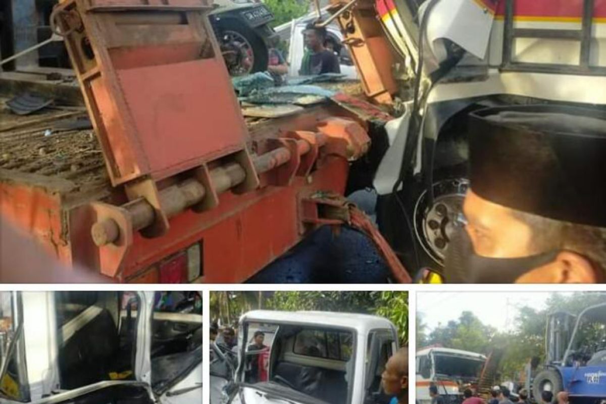 Rem blong, lima kendaraan tabrakan beruntun di Jalan Raya Loteng