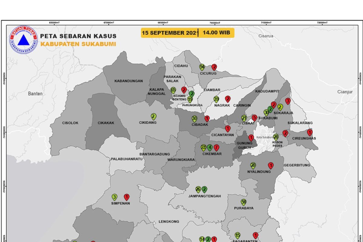 Lima kecamatan ini tertinggi kasus kematian pasien COVID-19 di Sukabumi