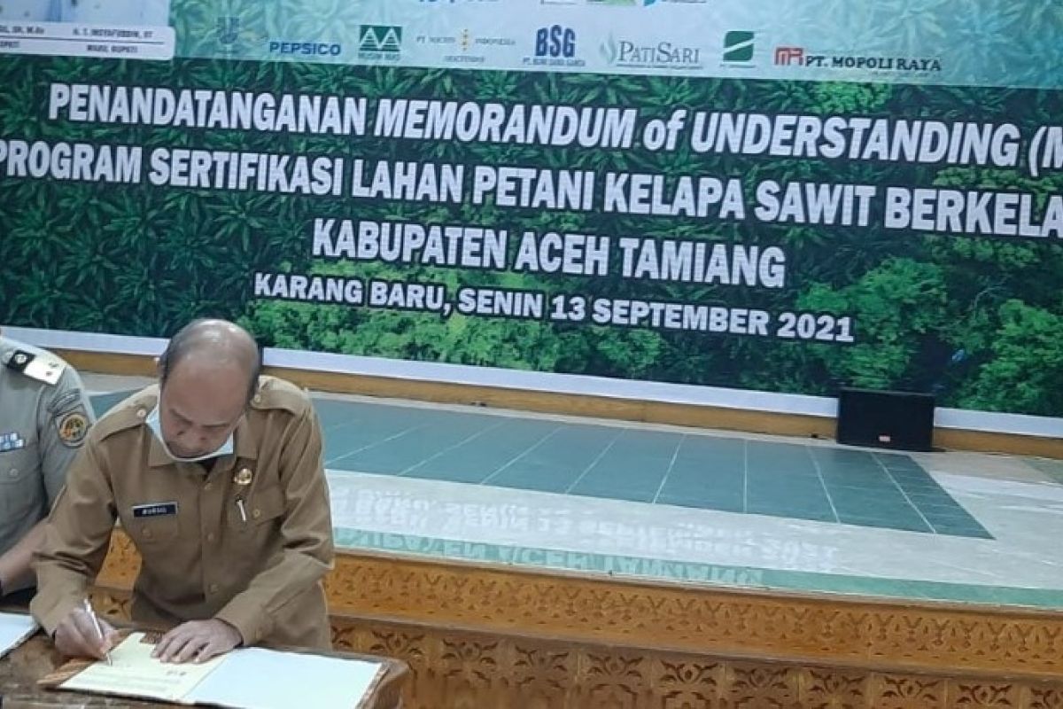 Pemkab Aceh Tamiang-BPN Aceh MoU sertifikasi lahan petani sawit