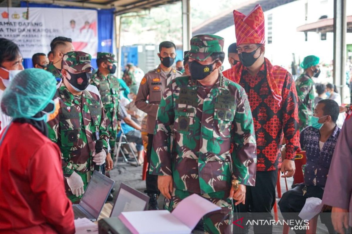 Panglima: Vaksinasi 23 daerah di Sumut masih 30 persen