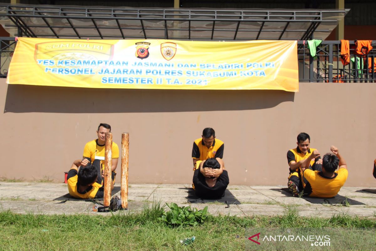 Puluhan personel Polres Sukabumi Kota jalani uji ketahanan jasmani