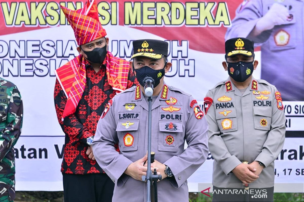 Kapolri ingatkan prokes dan vaksinasi bantu turunkan level PPKM Sumut