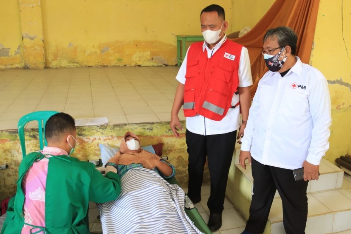 Wakil Bupati Pringsewu tinjau pelaksanaan donor darah di Balai Pekon Pagelaran