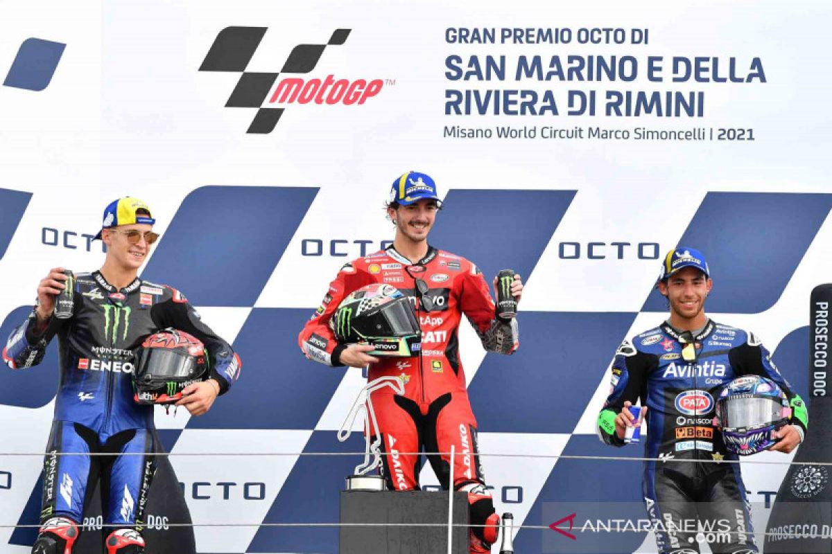 Bagnaia rayakan kemenangan sempurnanya di GP San Marino