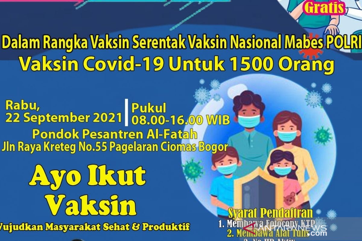 Mabes Polri bersama KMI segera vaksinasi ribuan santri di Bogor