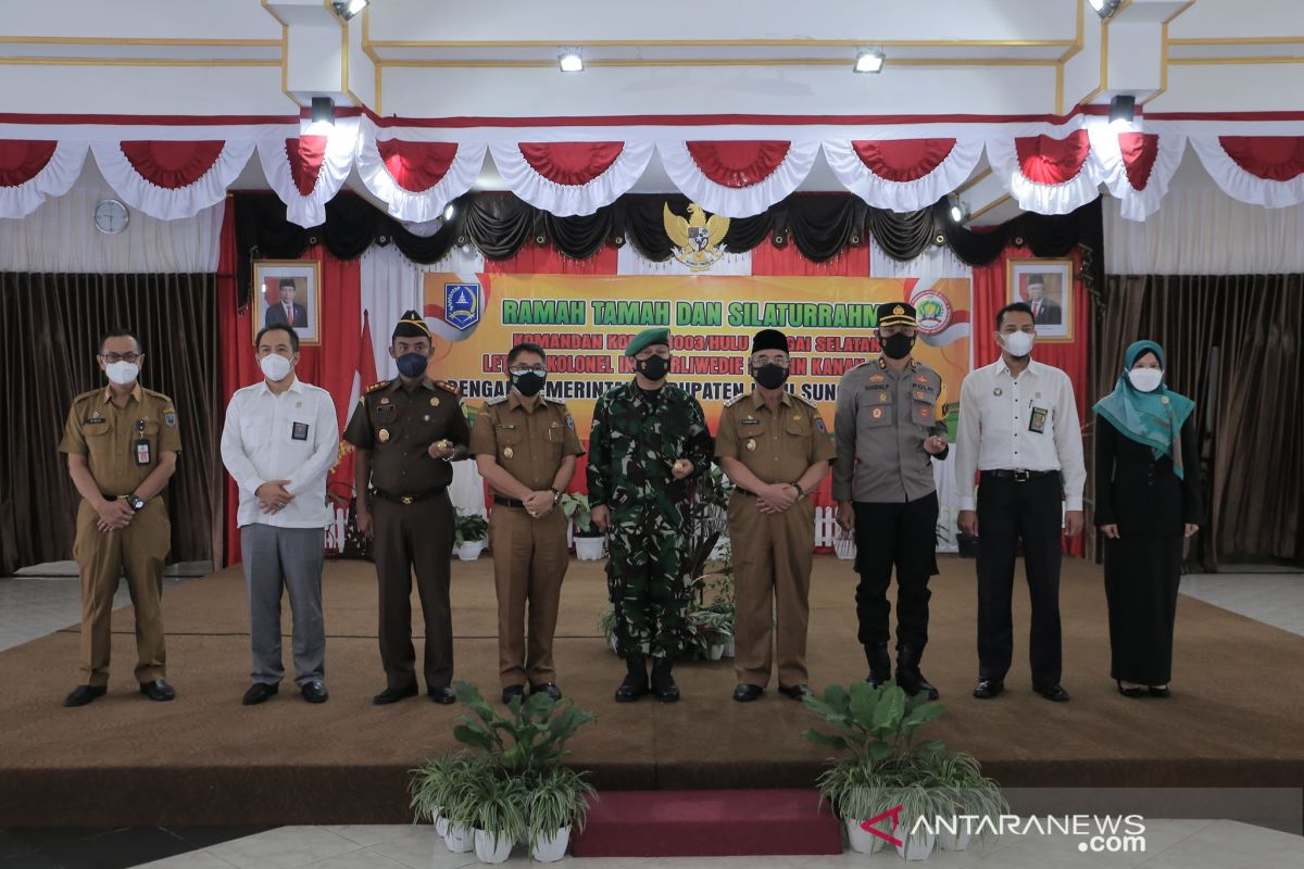 Ramah tamah dan silaturrahmi Pemkab HSS dengan Dandim HSS baru