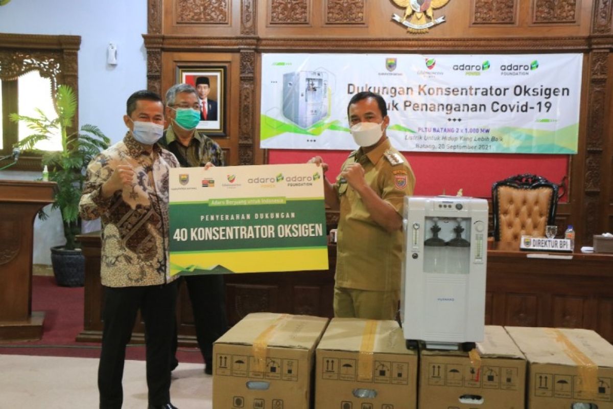 PT Adaro salurkan bantuan 40 konsentrator oksigen di Batang, Jawa Tengah