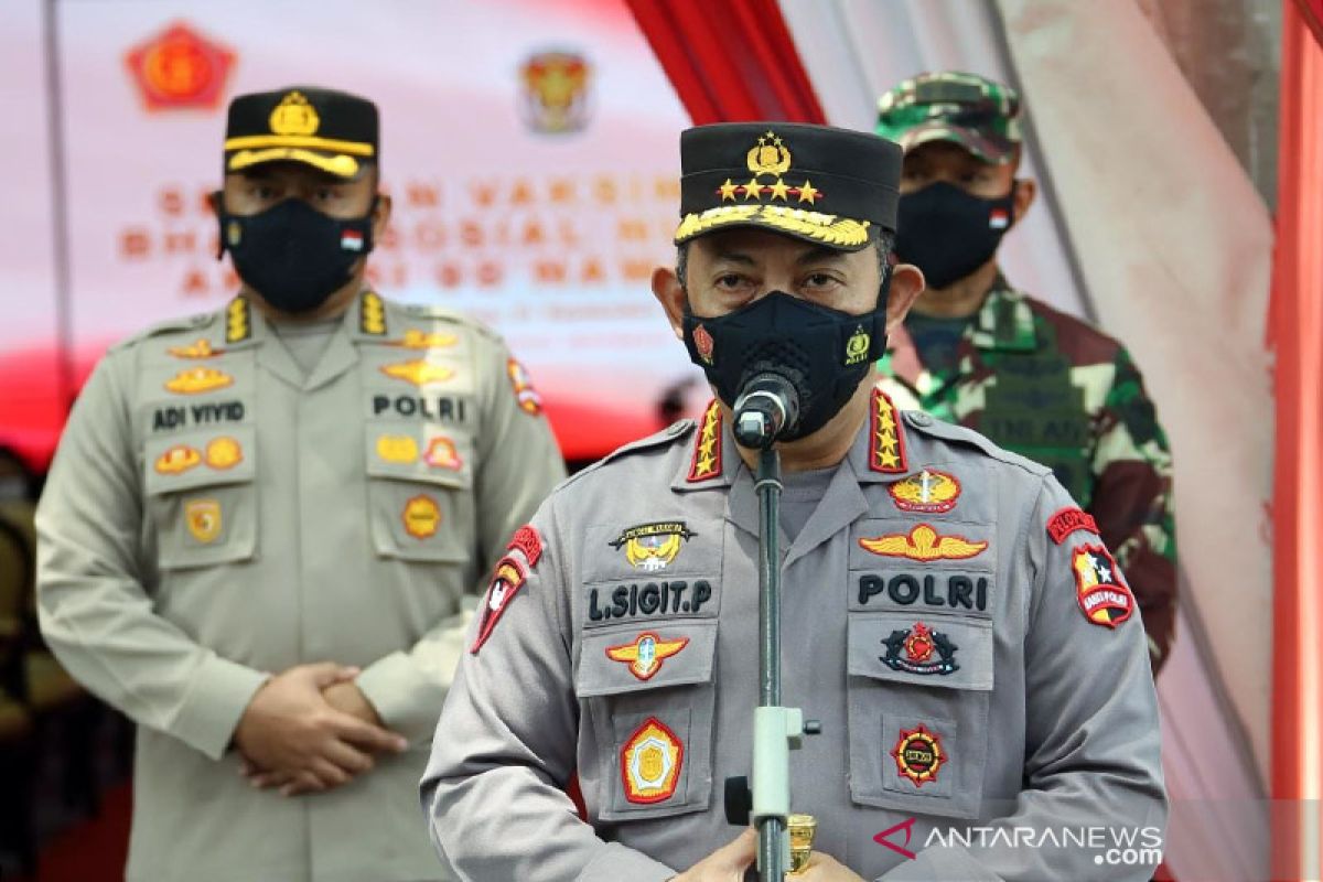 Kapolri klaim kasus COVID-19 di Indonesia alami penurunan