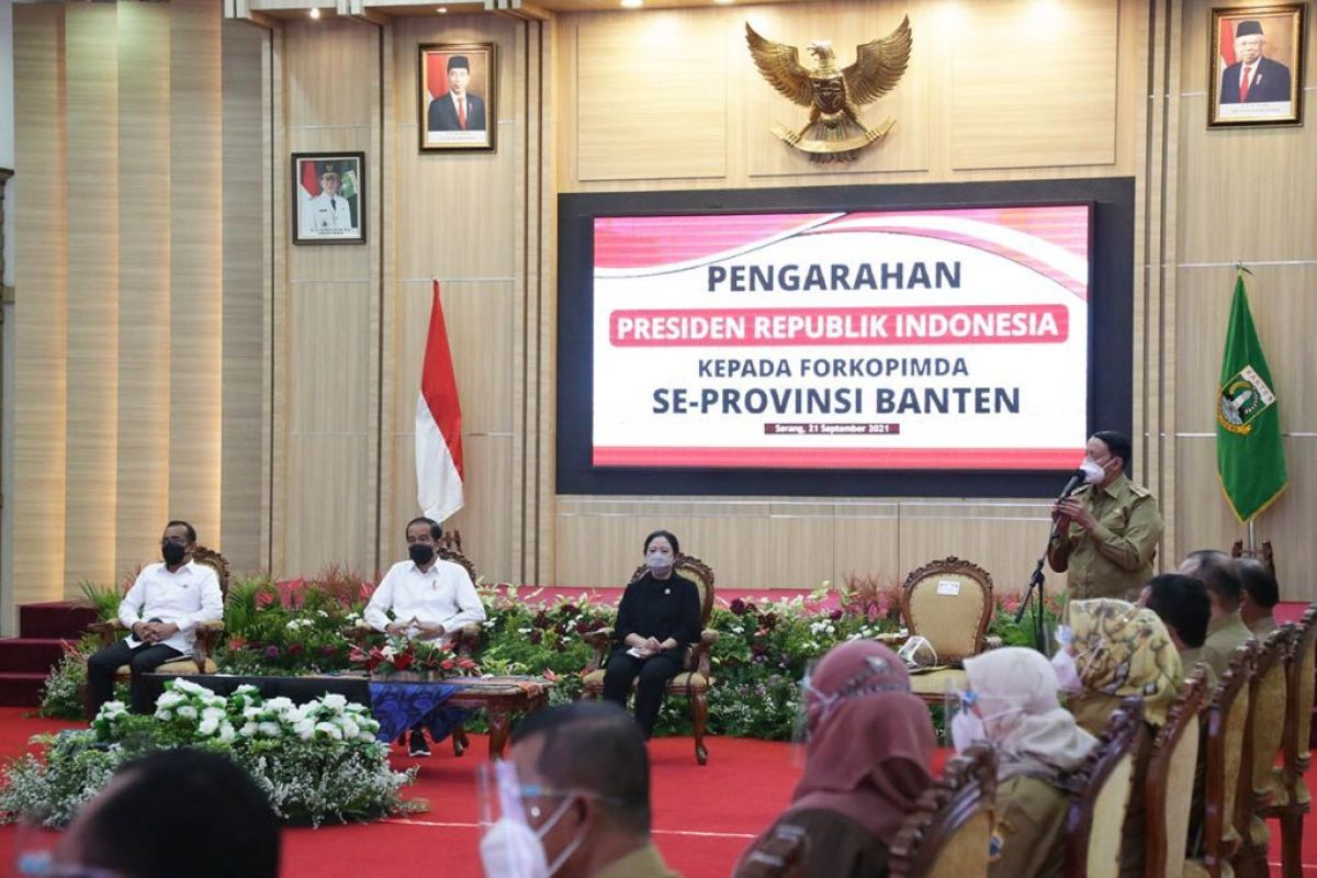 Gubernur Banten Wahidin Halim laporkan realisasi APBD kepada Presiden Jokowi