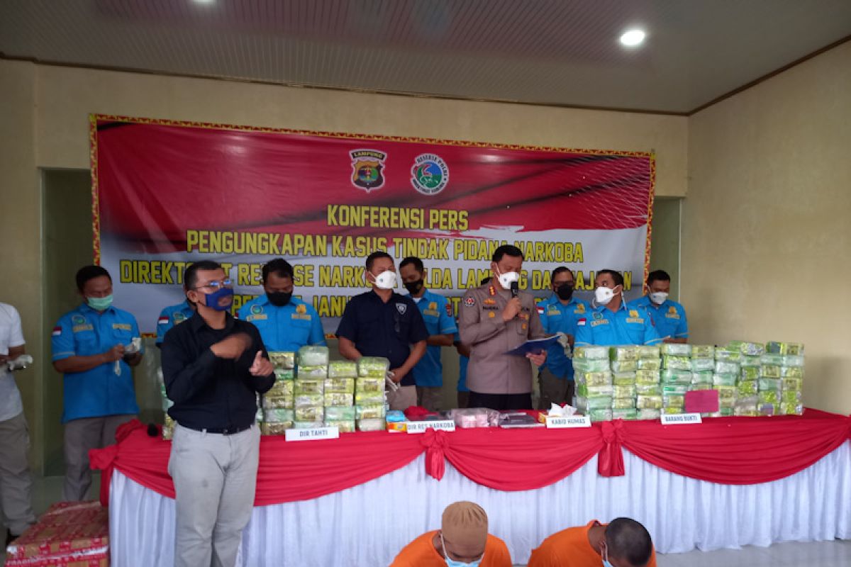 Polda Lampung ungkap kasus puluhan kilogram narkotika selama sembilan bulan