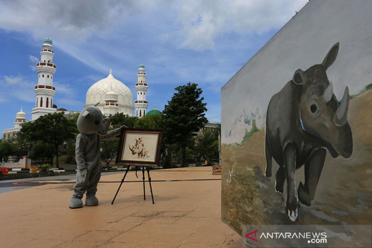 Pemuda di Aceh kampanye perlindungan badak saat World Rhino Day