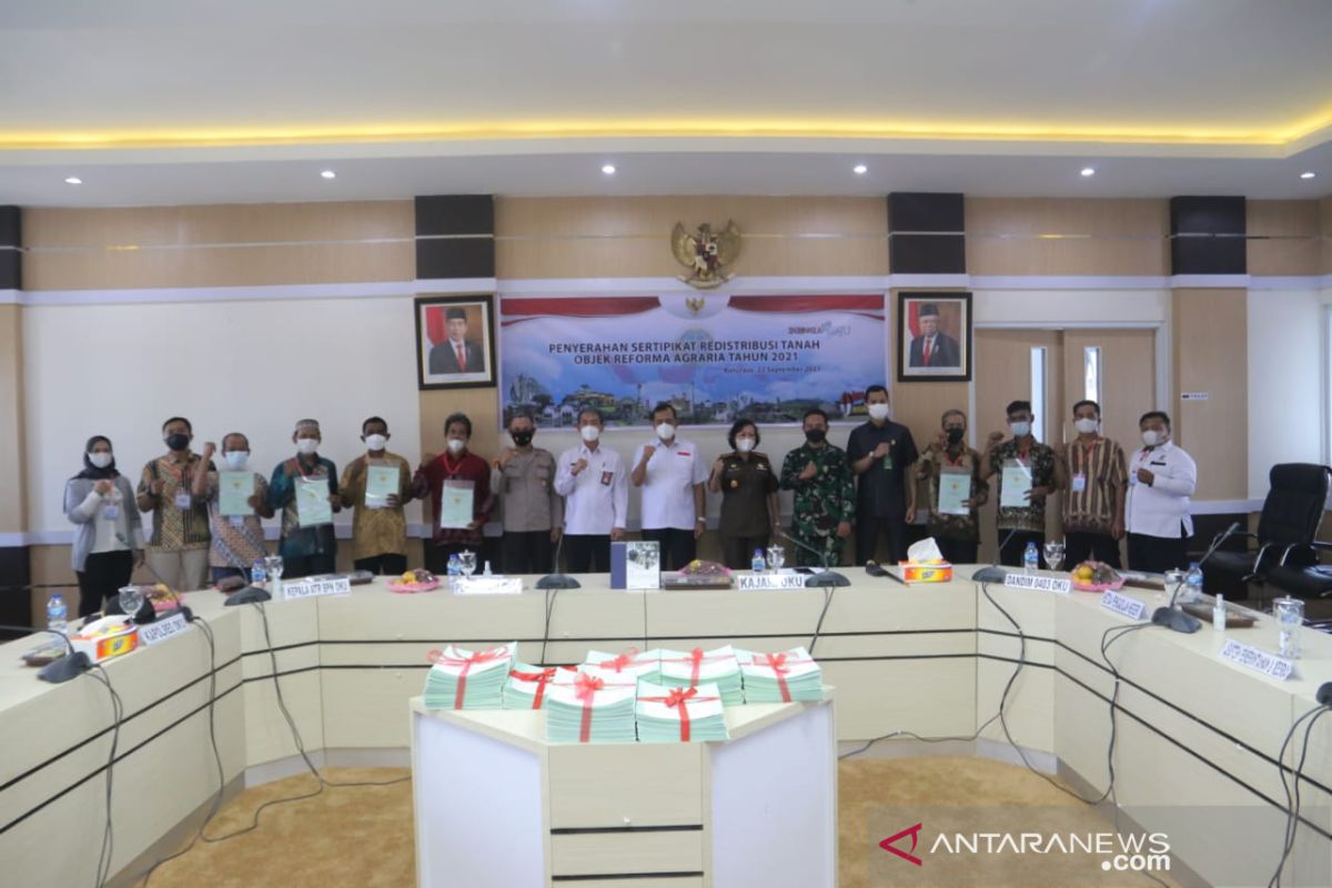 BPN OKU Sumsel menyelesaikan 621 persil sertifikatReforma Agraria