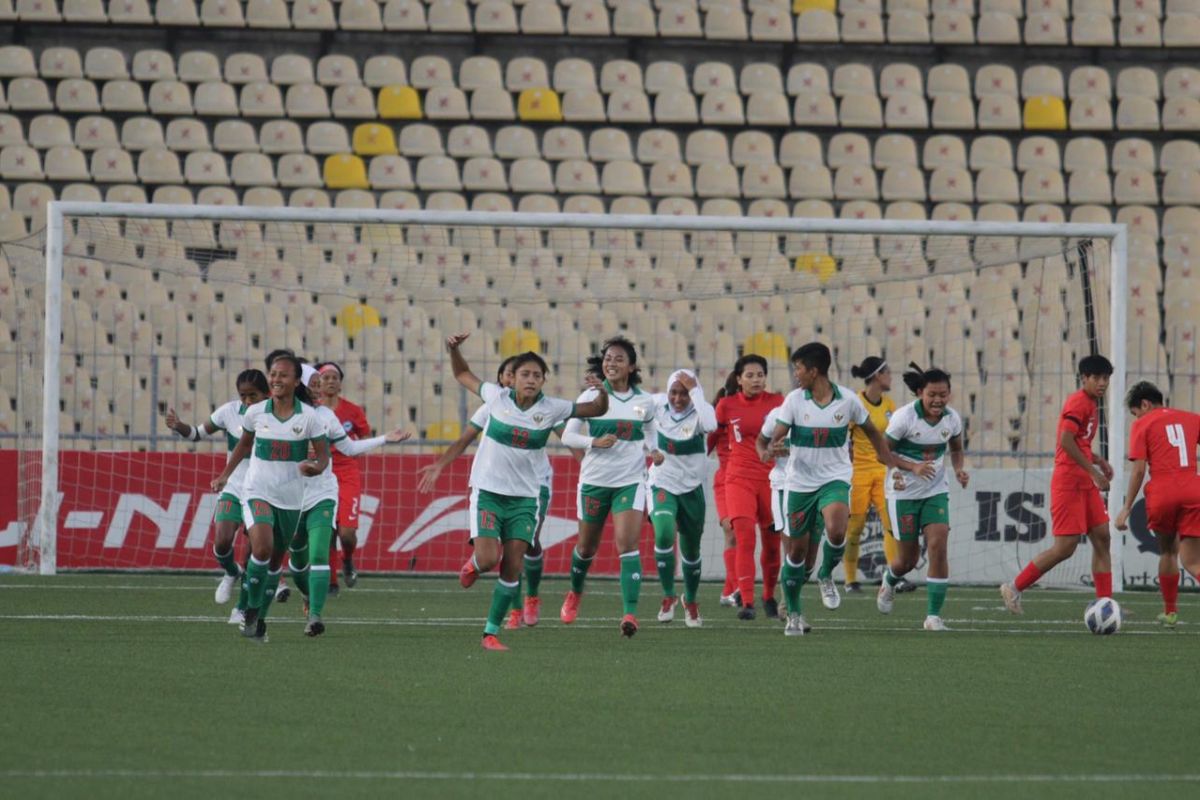 Timnas putri Indonesia menang atas Singapura 1-0