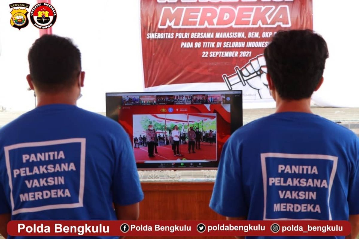 Polda-GAMKI Bengkulu gelar vaksin merdeka di halaman RRI