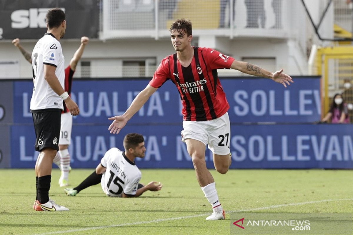 Daniel Maldini cetak gol, AC Milan menang di Spezia