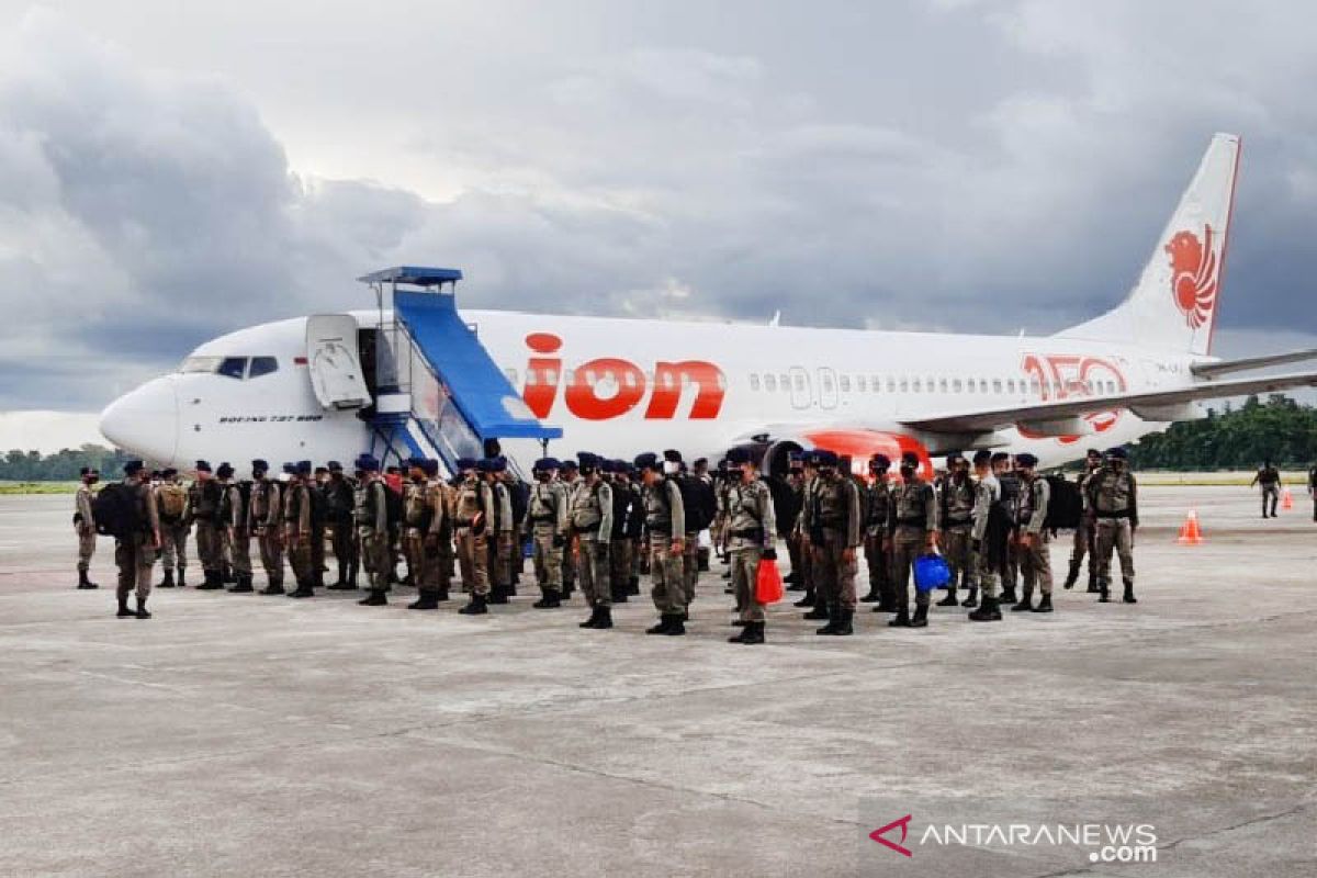 Satu SSK Brimob Nusantara asal Riau tiba di Timika