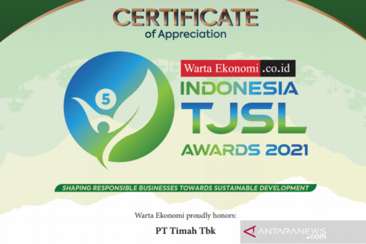 PT Timah raih penghargaan Best TJSL Award 2021