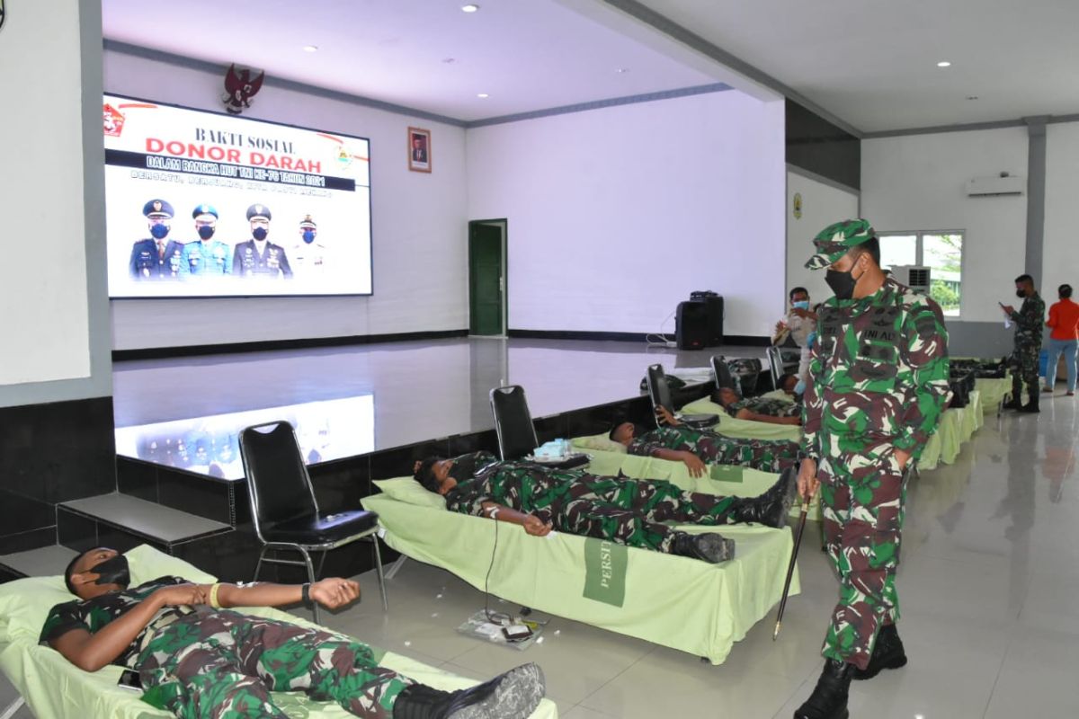 Sambut HUT TNI ke-76, Korem 023/KS gelar donor darah