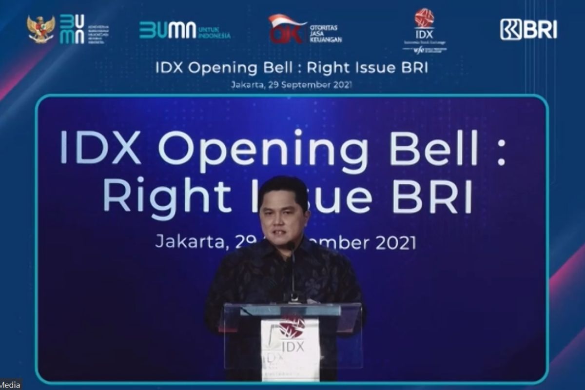 Menteri BUMN Erick Thohir: Rights issue BRI jadi bukti Indonesia punya market besar