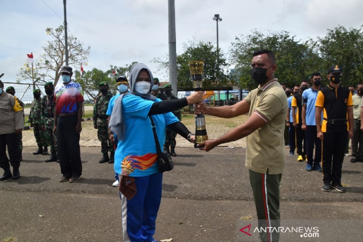 Kasdim Merauke pimpin gladi penyambutan Kirab Api PON XX Papua