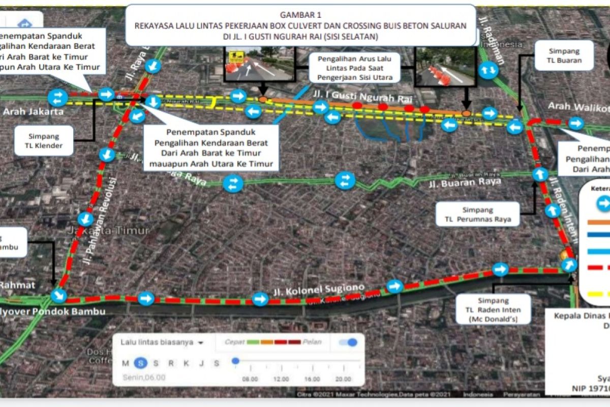 DKI rekayasa lalu lintas Jalan I Gusti Ngurah Rai sekitar dua bulan