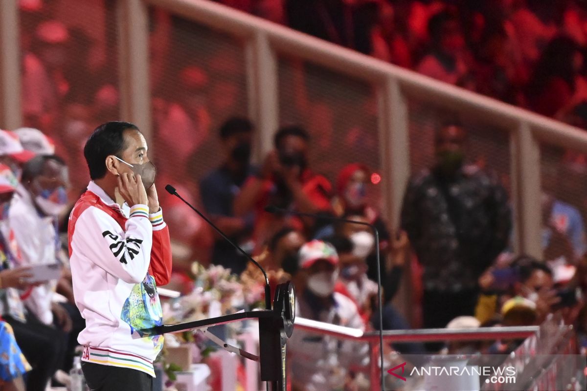 PON Papua - Presiden Jokowi menyapa gunakan tiga ucapan khas Papua