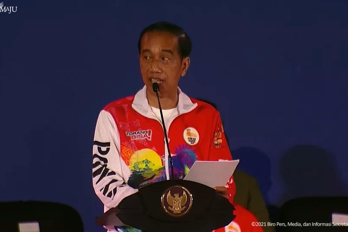 Presiden Jokowi cermati kreativitas seni budaya saat pembukaan PON XX Papua