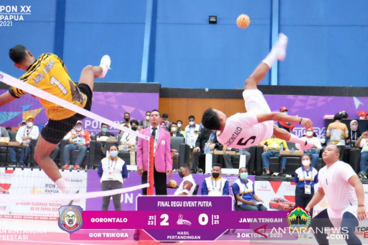 PON Papua - Medali  emas sepak takraw beregu putra menjadi milik Gorontalo